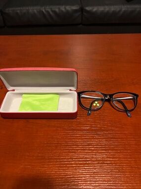 4/$20 New Balance Black Women's Eyeglasses with Red Case and Lime Cloth